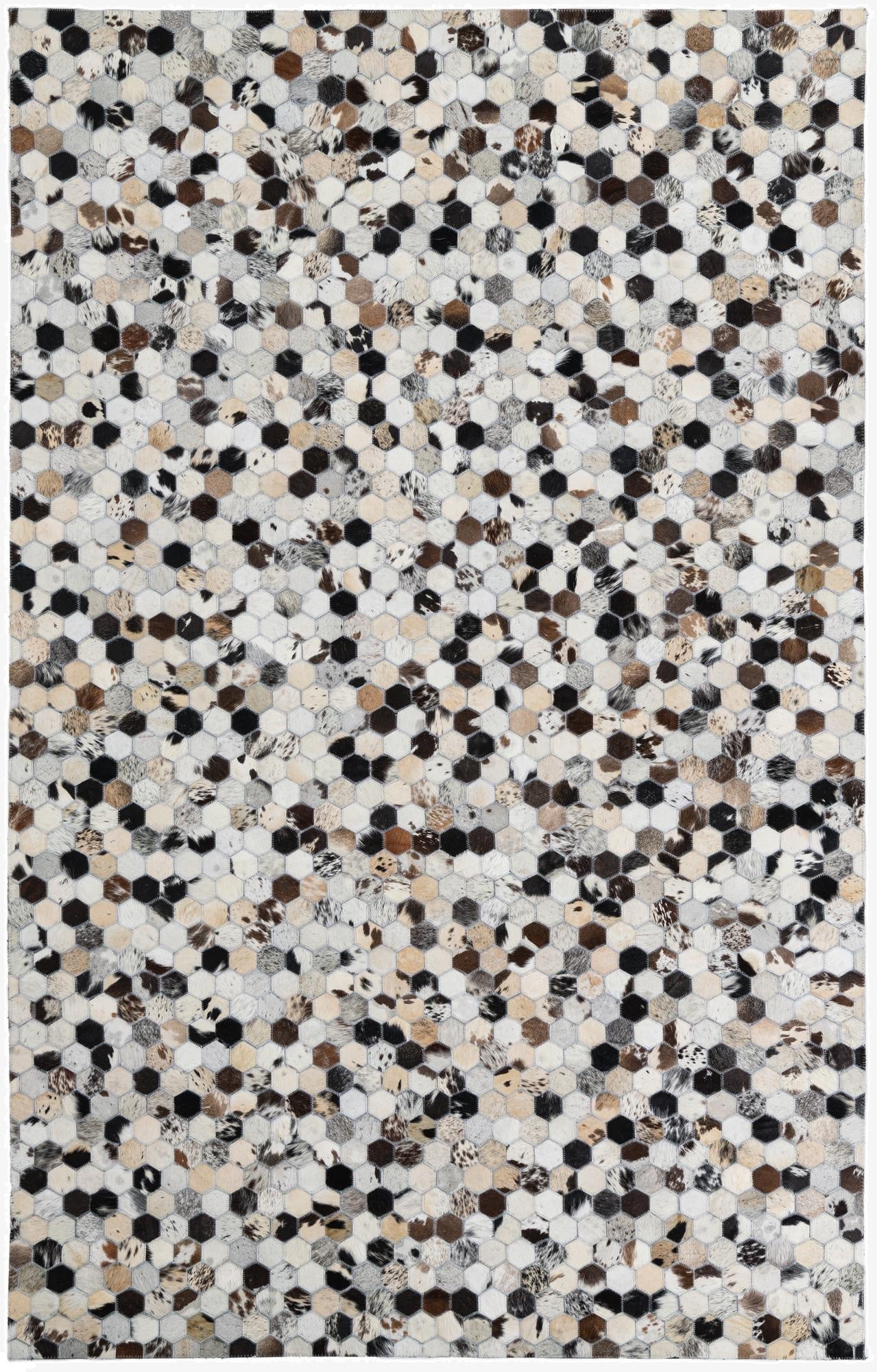 5' 2 x 8' Cowhide Leather Rug