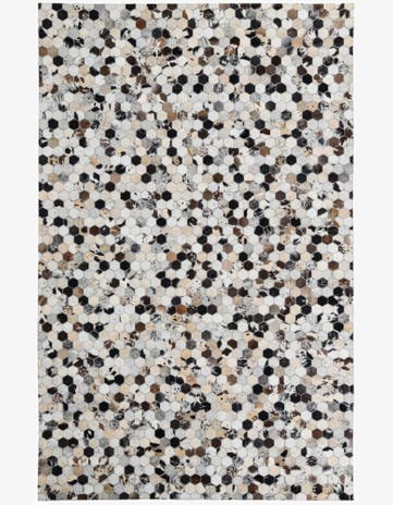 5' 2 x 8' Cowhide Leather Rug