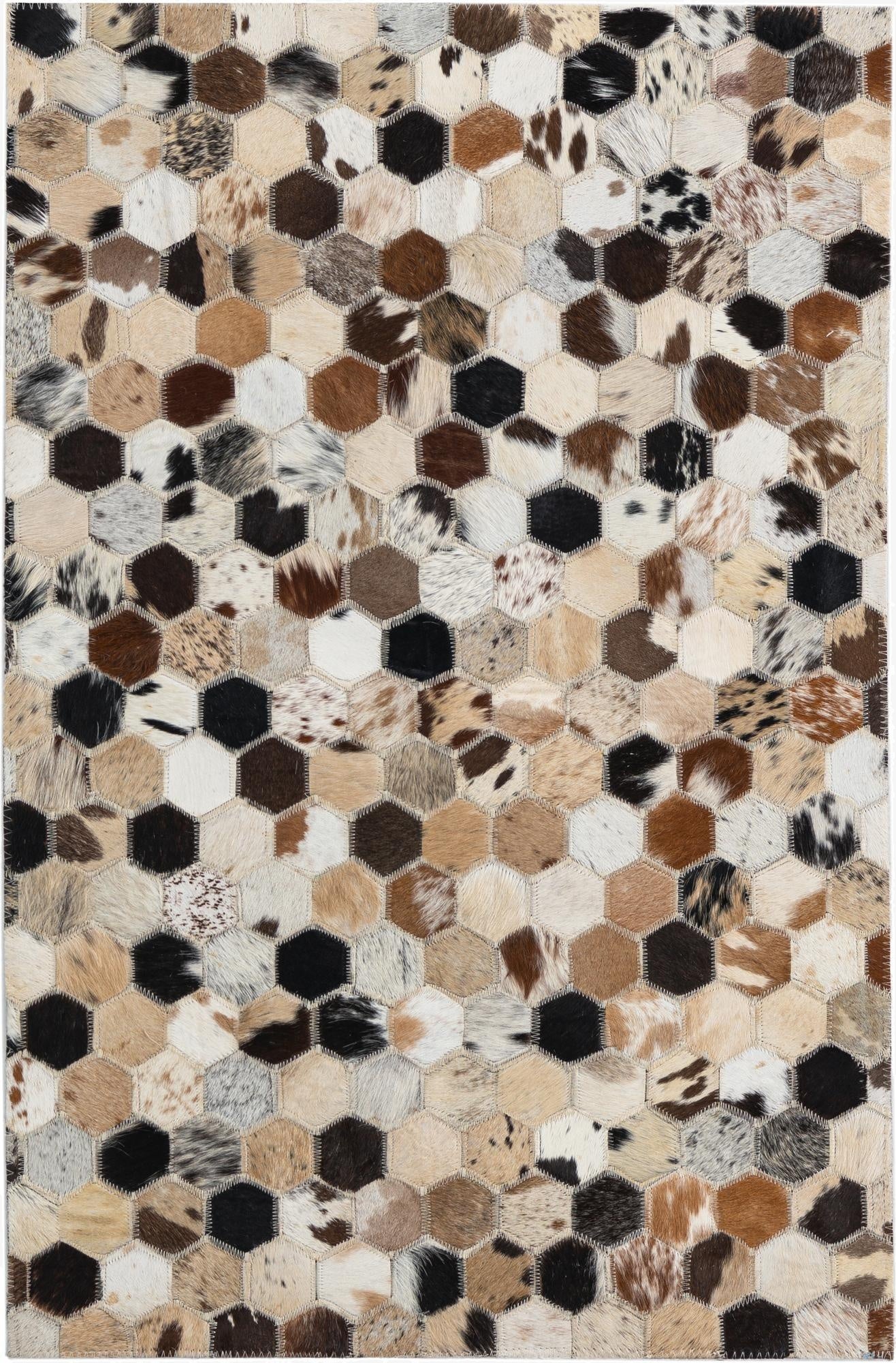 2' x 3' 1 Cowhide Leather Rug