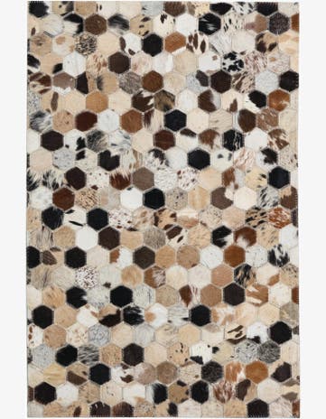 2' x 3' 1 Cowhide Leather Rug