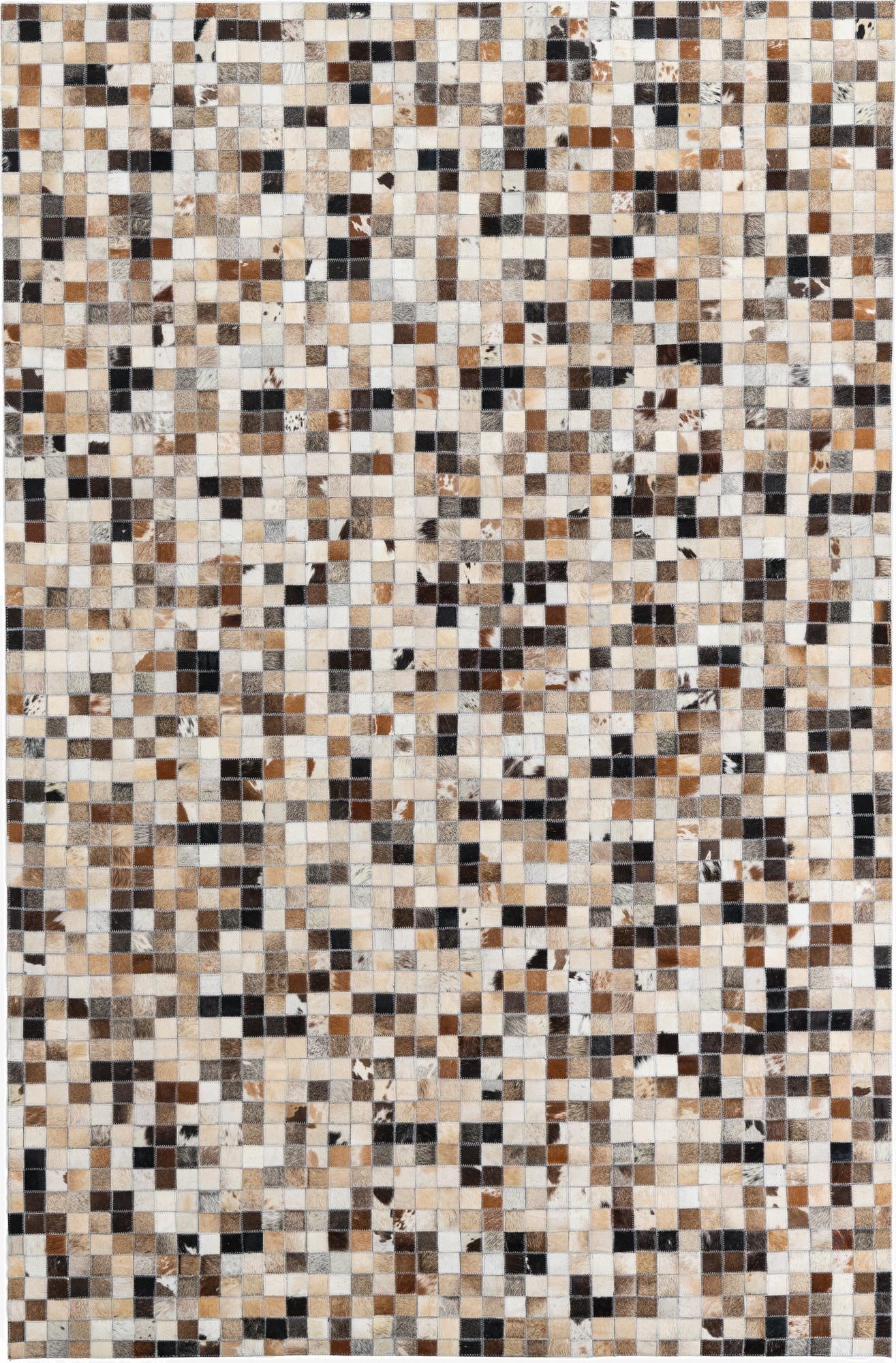 5' 2 x 7' 10 Cowhide Leather Rug