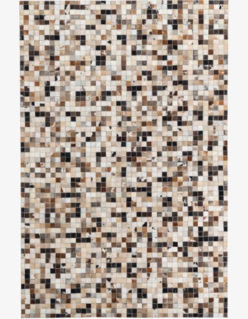 5' 2 x 7' 10 Cowhide Leather Rug