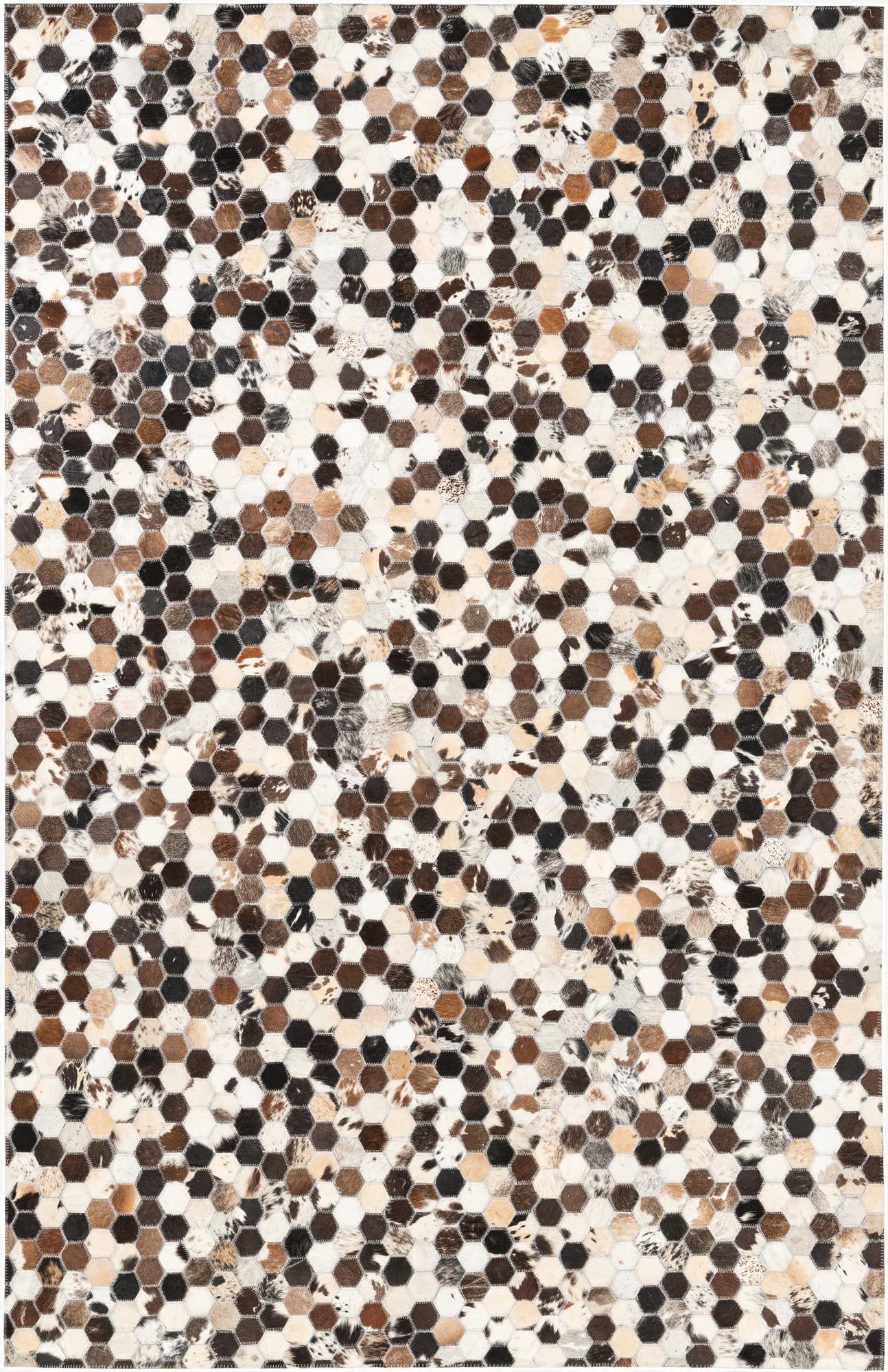 5' 1 x 7' 10 Cowhide Leather Rug