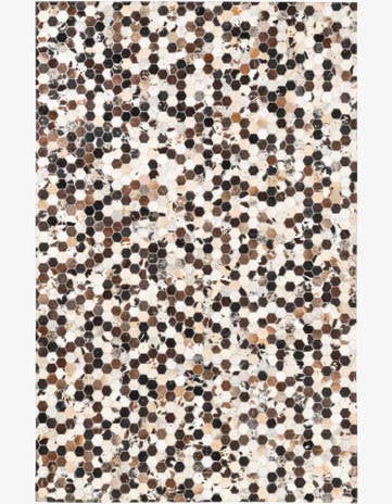 5' 1 x 7' 10 Cowhide Leather Rug