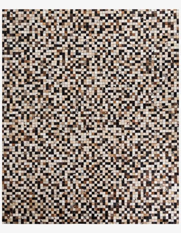 8' 1 x 9' 9 Cowhide Leather Rug