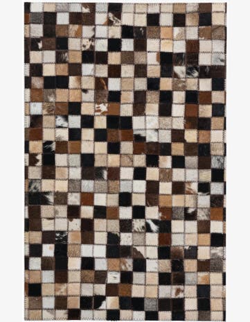 2' x 3' 1 Cowhide Leather Rug