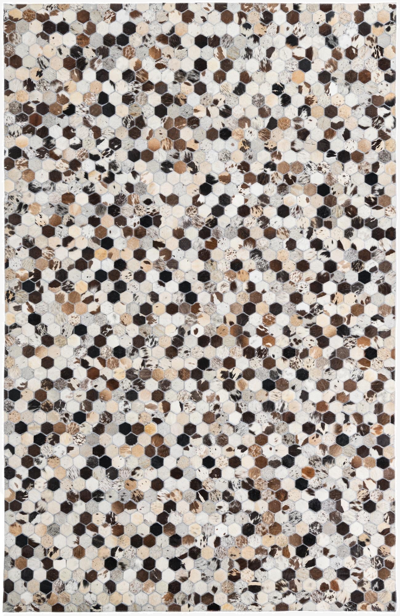 5' 1 x 7' 10 Cowhide Leather Rug