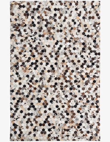 5' 1 x 7' 10 Cowhide Leather Rug