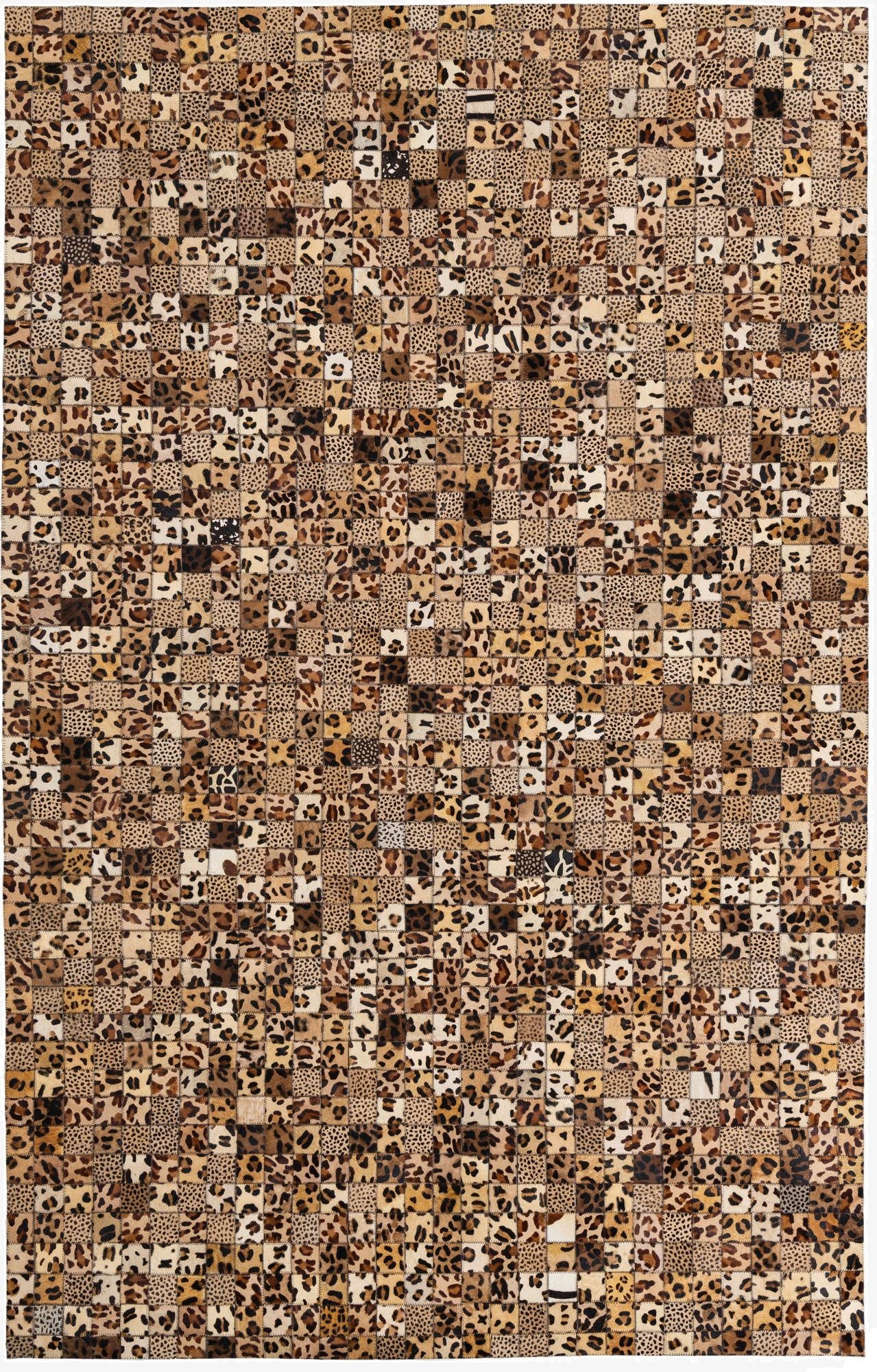 5' 1 x 7' 10 Cowhide Leather Rug