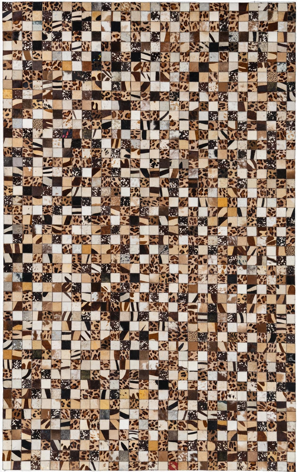 5' 1 x 8' 1 Cowhide Leather Rug