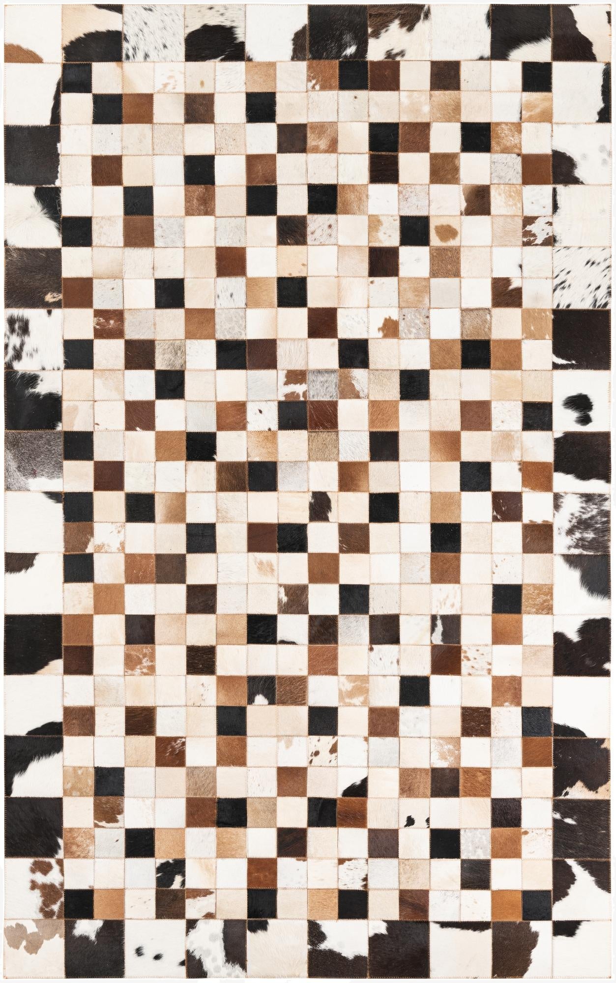 5' 1 x 8' Cowhide Leather Rug