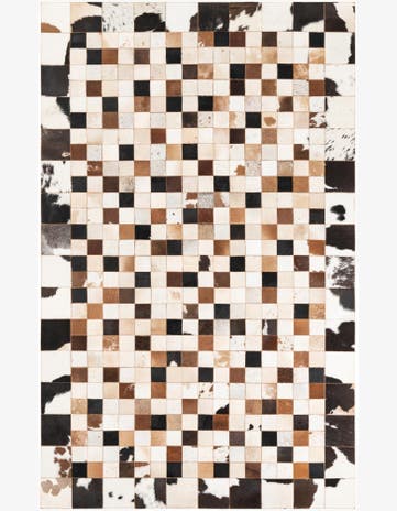 5' 1 x 8' Cowhide Leather Rug