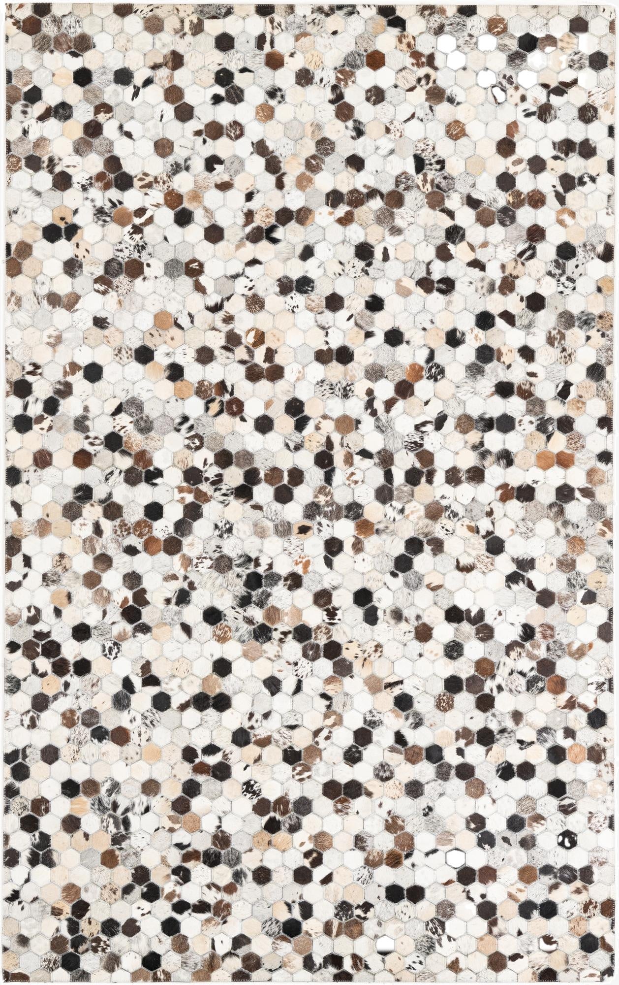 5' 1 x 8' 2 Cowhide Leather Rug