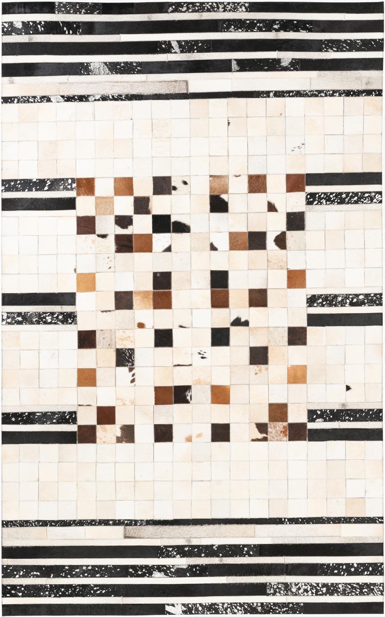 5' x 8' 1 Cowhide Leather Rug