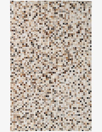 5' 1 x 8' Cowhide Leather Rug