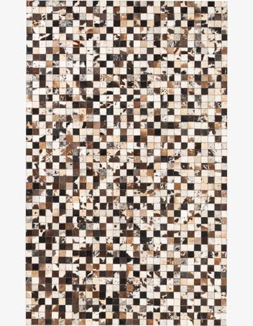 5' 1 x 8' 2 Cowhide Leather Rug
