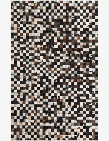 5' 1 x 8' Cowhide Leather Rug