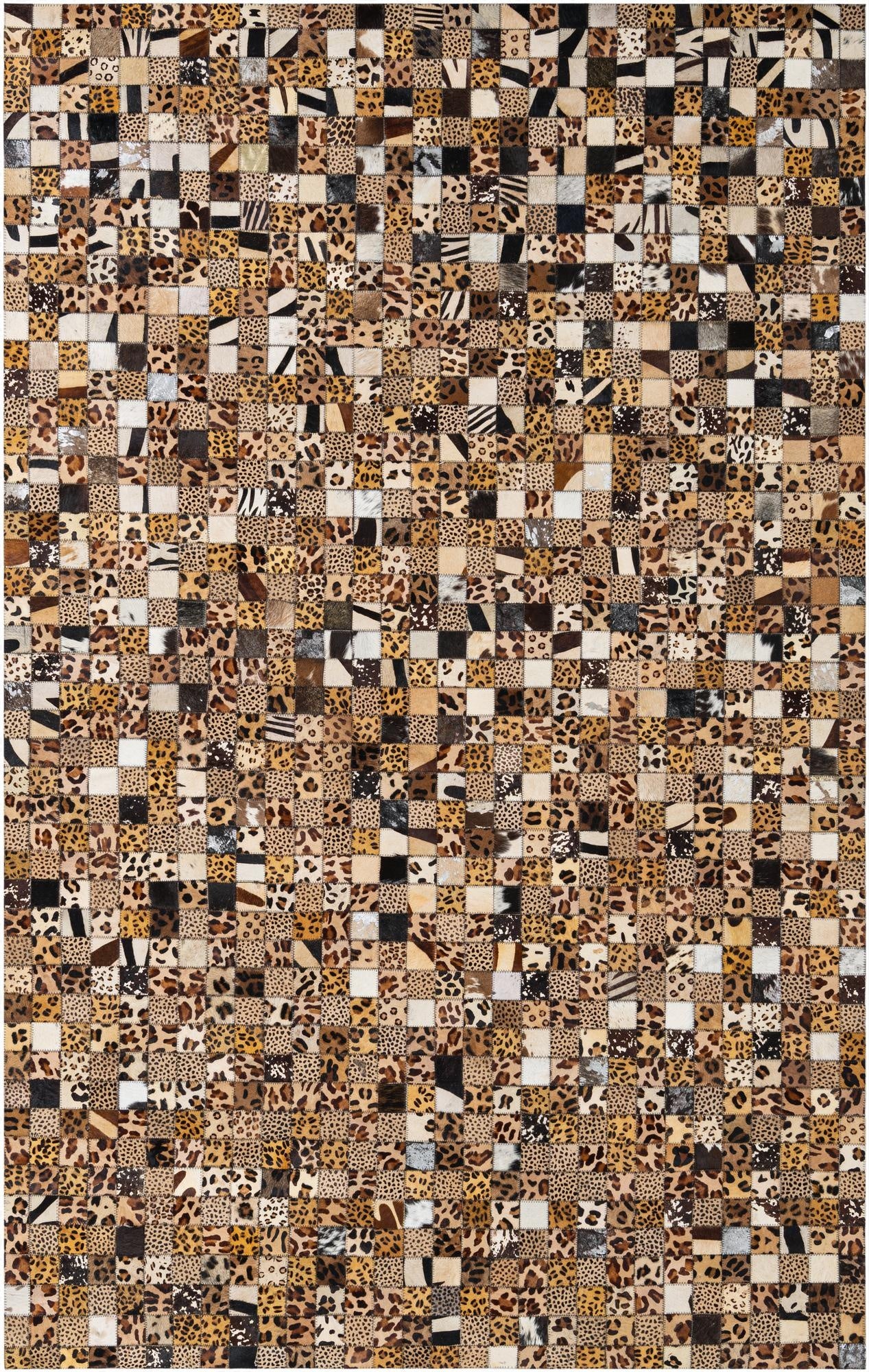 5' 1 x 8' Cowhide Leather Rug