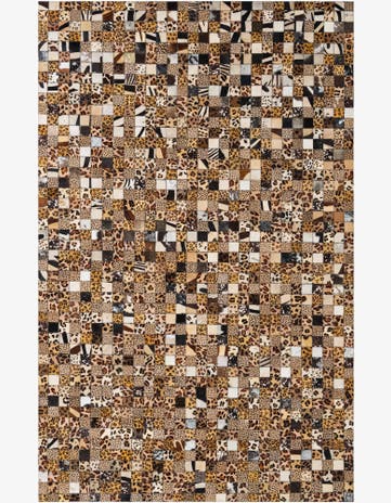 5' 1 x 8' Cowhide Leather Rug