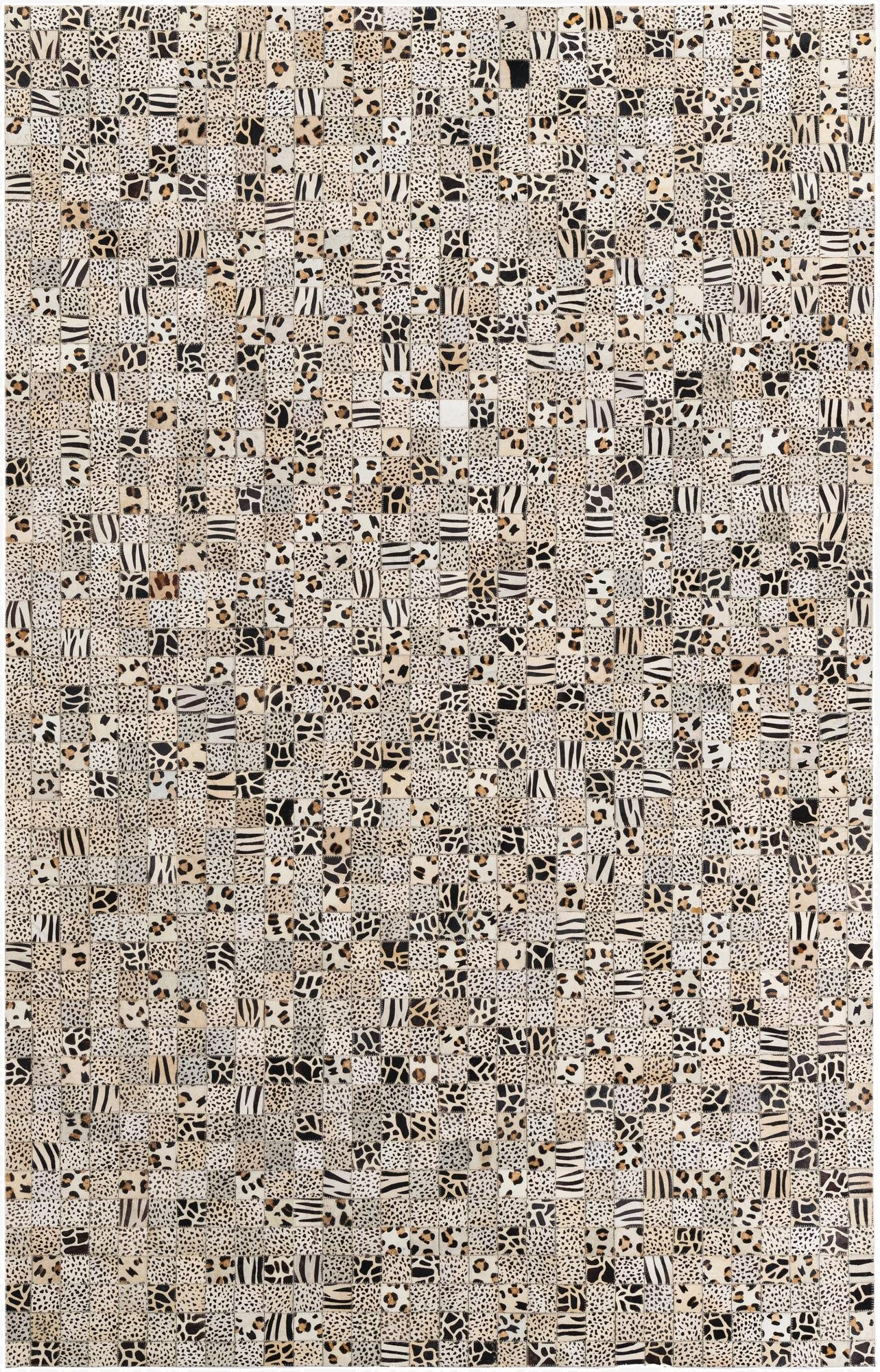 5' 1 x 8' Cowhide Leather Rug