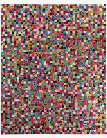 8' x 9' 10 Cowhide Leather Rug