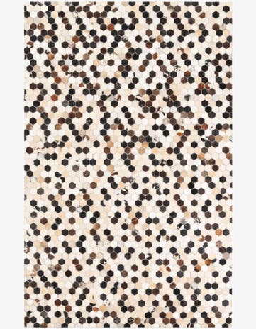 5' 1 x 8' Cowhide Leather Rug