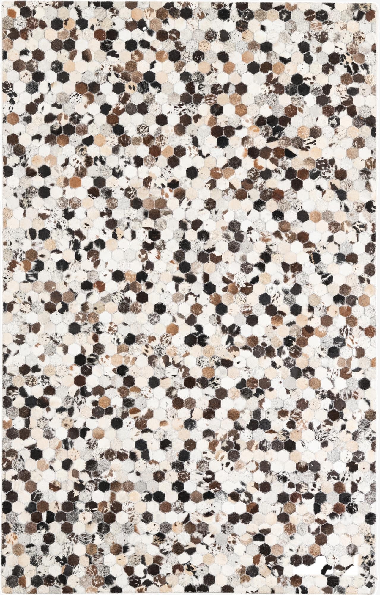 5' 1 x 8' 1 Cowhide Leather Rug