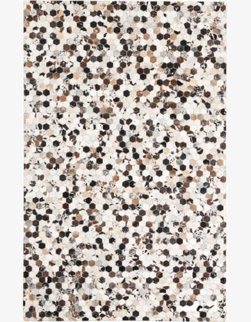 5' 1 x 8' 1 Cowhide Leather Rug