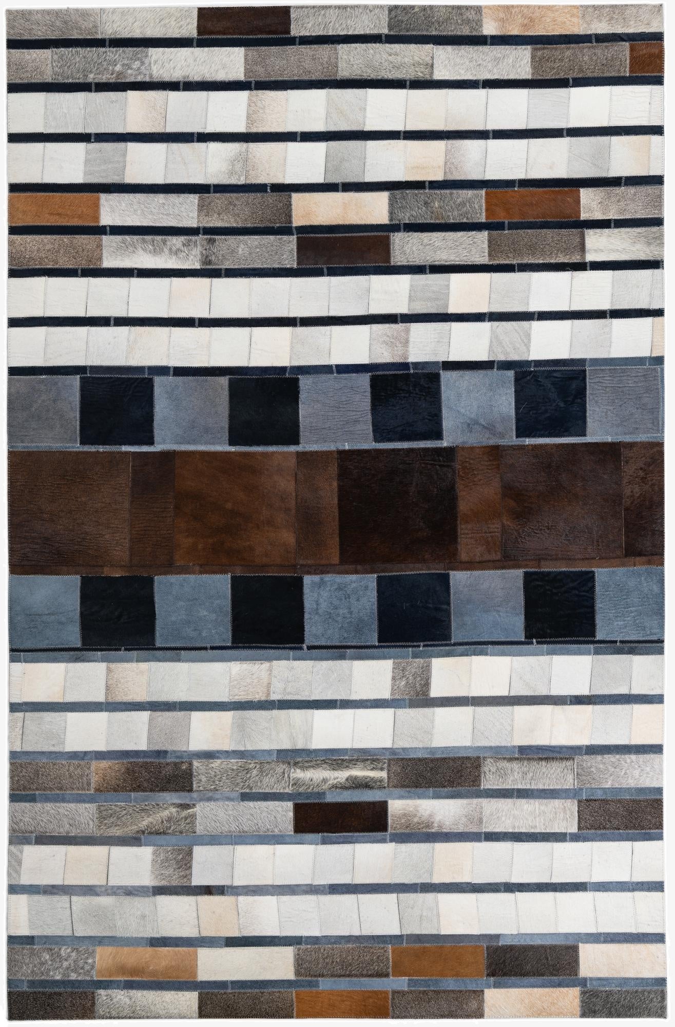 5' 1 x 7' 10 Cowhide Leather Rug