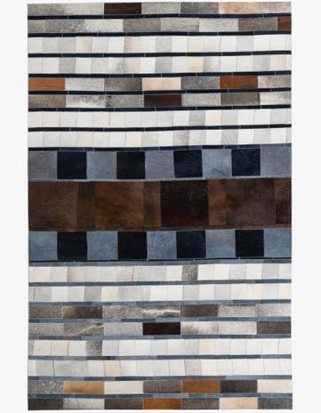 5' 1 x 7' 10 Cowhide Leather Rug