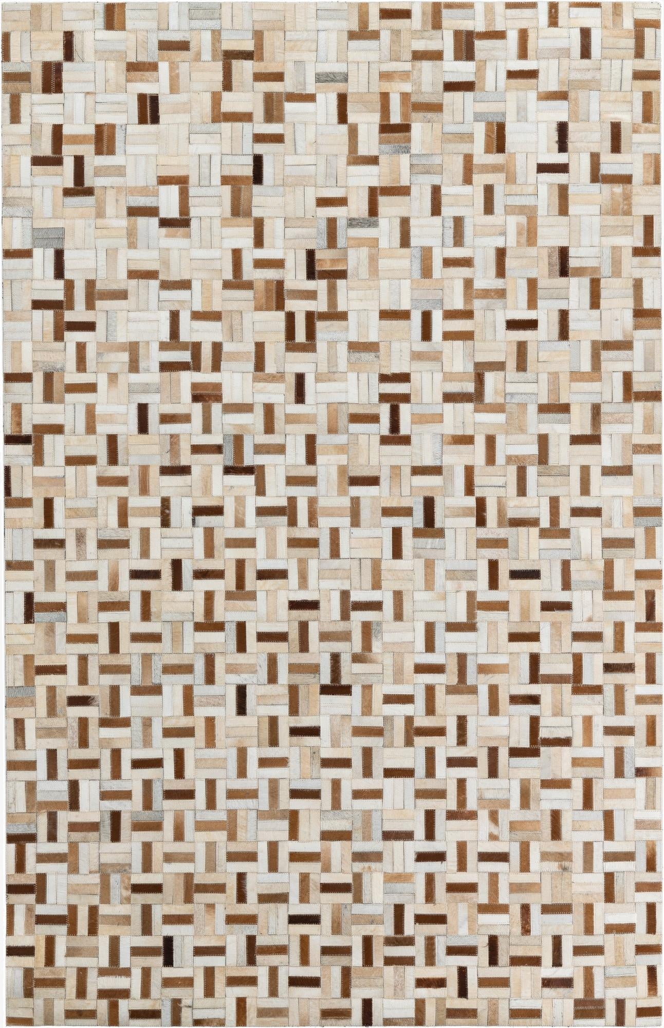 5' 1 x 8' Cowhide Leather Rug