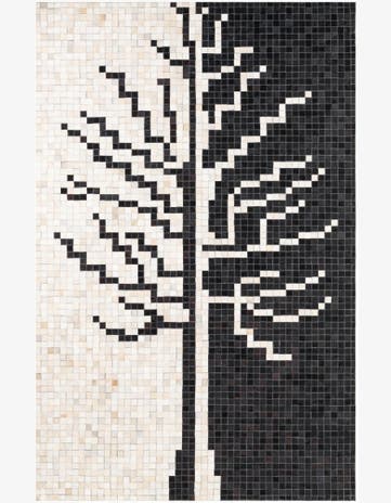 5' 2 x 8' 2 Cowhide Leather Rug