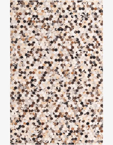 5' 2 x 8' 1 Cowhide Leather Rug