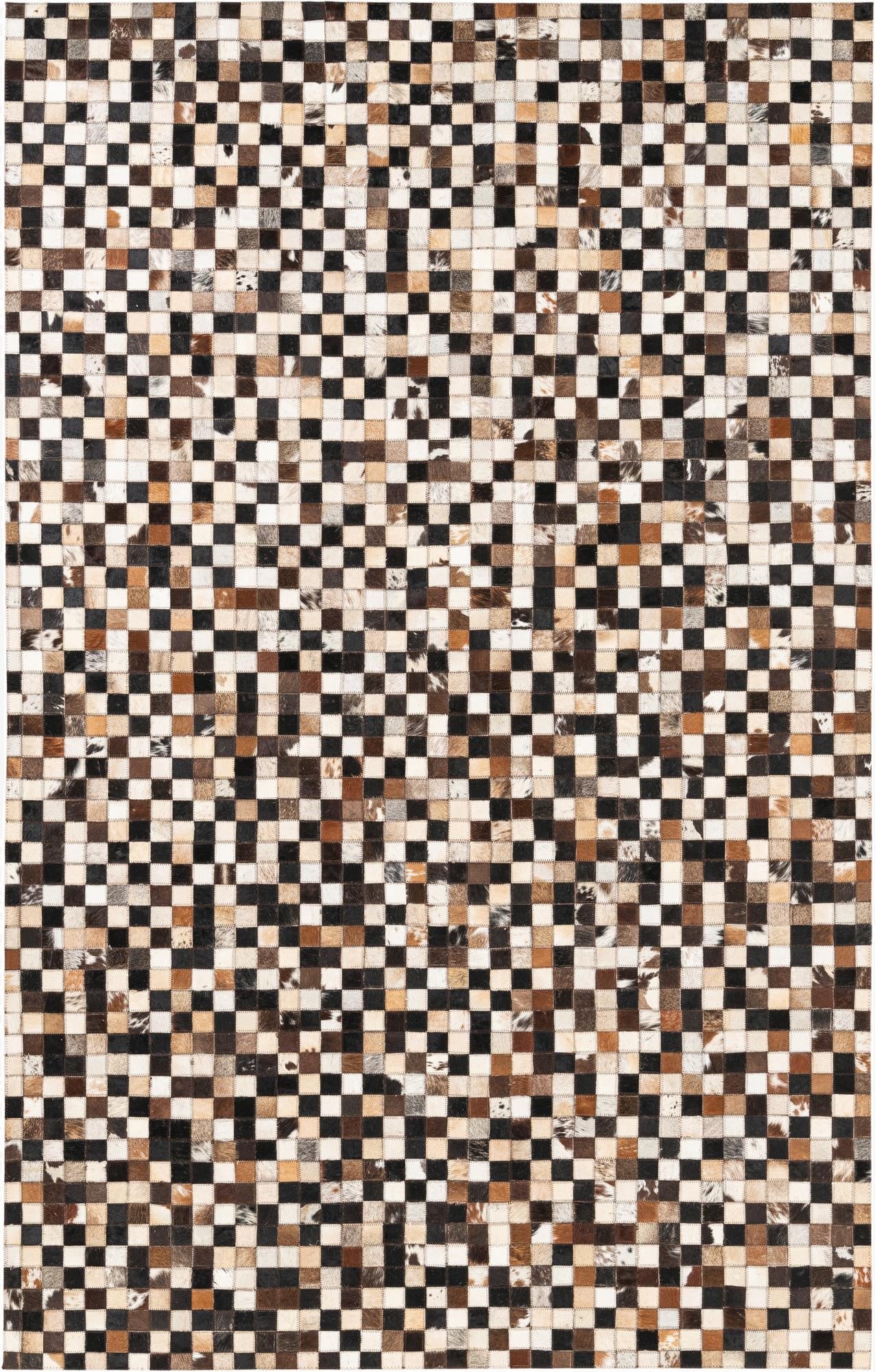 5' 1 x 8' Cowhide Leather Rug