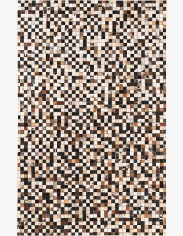 5' 1 x 8' Cowhide Leather Rug