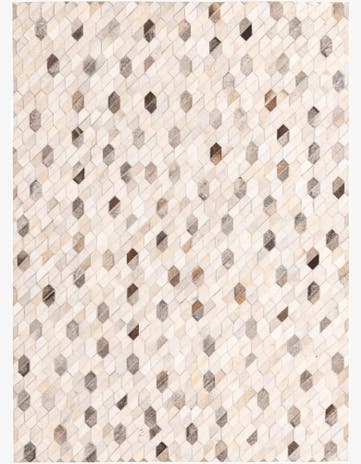 4' 8 x 6' 6 Cowhide Leather Rug
