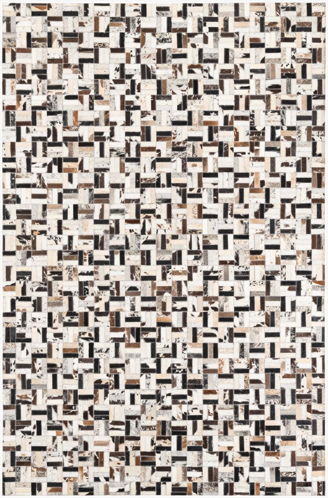 5' 2 x 7' 10 Cowhide Leather Rug