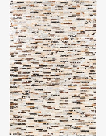 5' 1 x 8' Cowhide Leather Rug