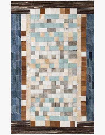 5' x 7' 10 Cowhide Leather Rug