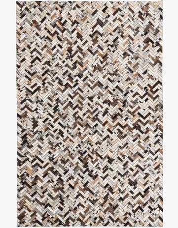 5' 1 x 7' 10 Cowhide Leather Rug