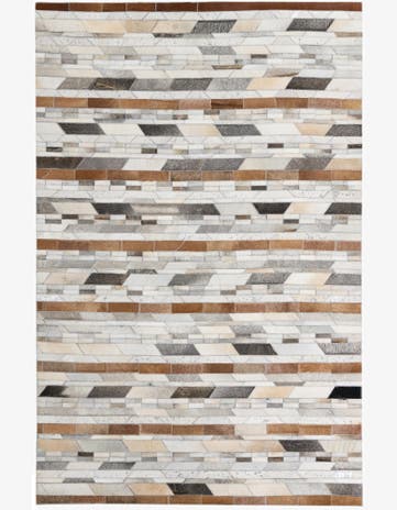 5' 1 x 8' Cowhide Leather Rug