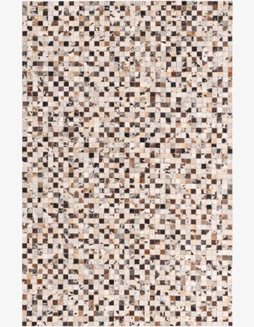 5' 2 x 8' Cowhide Leather Rug