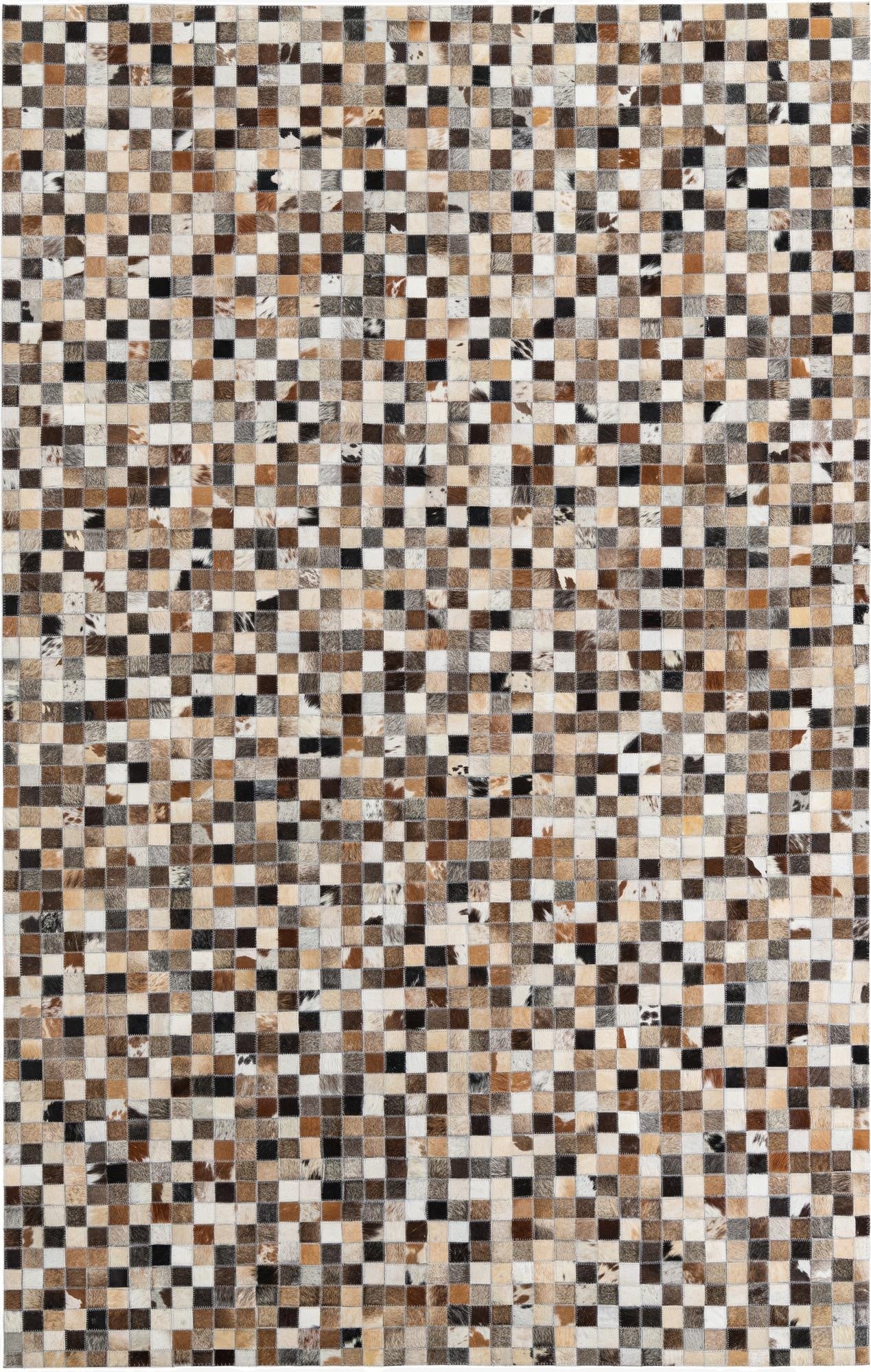 5' 1 x 8' Cowhide Leather Rug