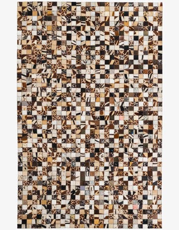 5' 2 x 8' 1 Cowhide Leather Rug