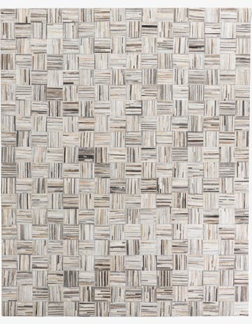 7' 10 x 9' 8 Cowhide Leather Rug