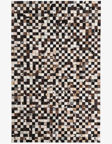 5' 2 x 8' 2 Cowhide Leather Rug