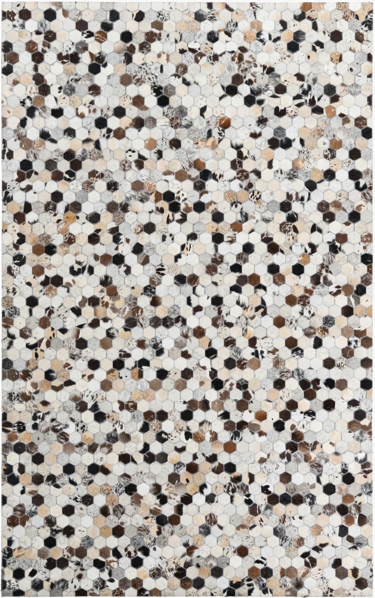 5' 1 x 8' 2 Cowhide Leather Rug