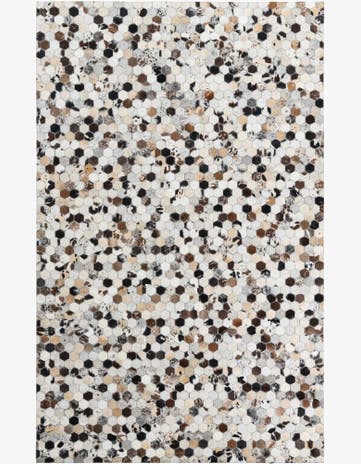 5' 1 x 8' 2 Cowhide Leather Rug