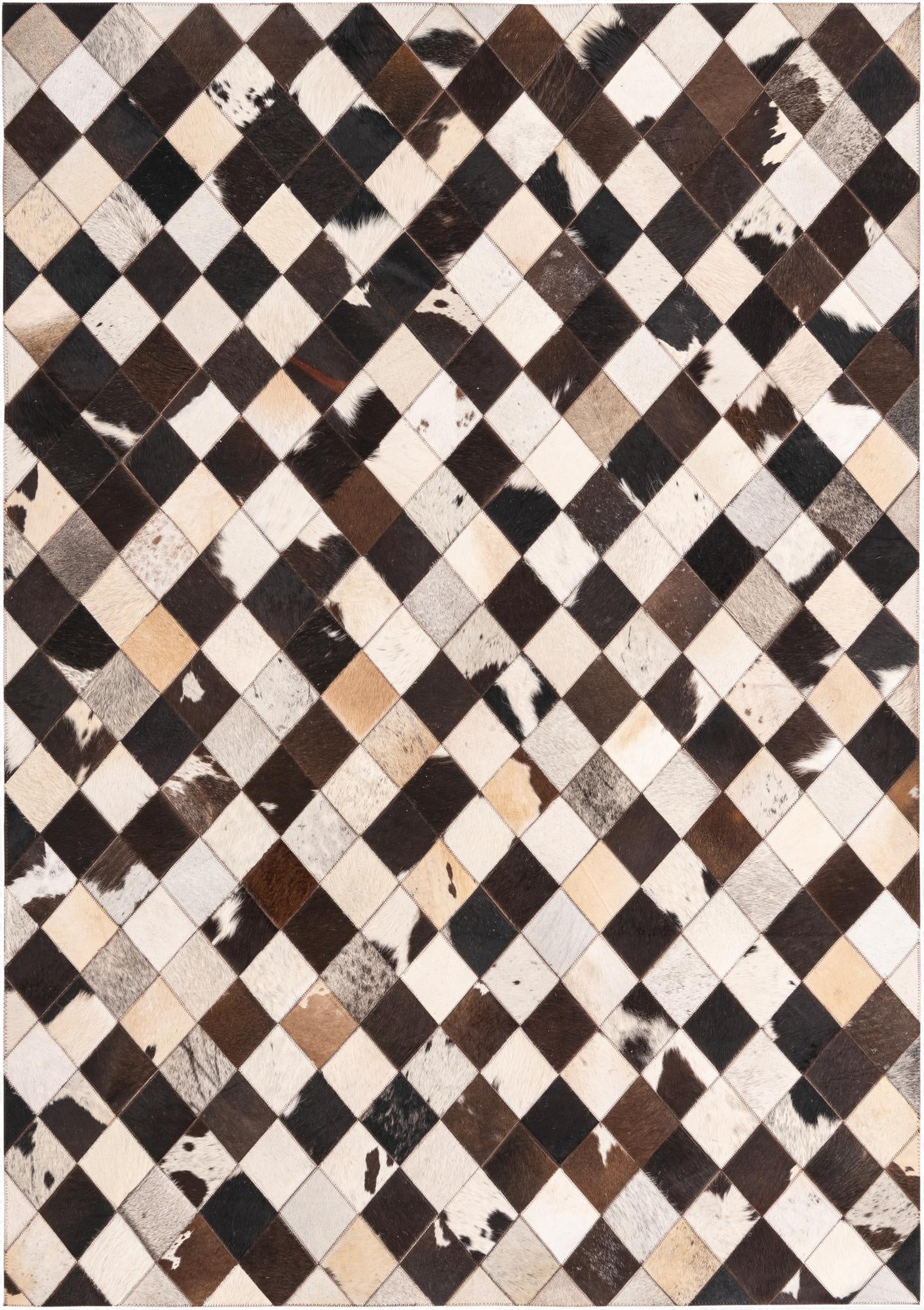 4' 8 x 6' 8 Cowhide Leather Rug