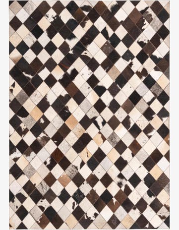 4' 8 x 6' 8 Cowhide Leather Rug